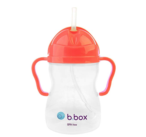 b.box Sippy Cup with Innovative Weighted Straw | Easy-Grip Handles | Color: Neon Watermelon | 8 oz. | BPA-Free | Phthalates & PVC Free | Dishwasher Safe  only $8.36