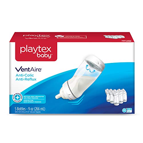 Playtex 嬰兒VentAire 寬口防脹氣奶瓶，9oz 款， 5隻裝，原價$18.99，現僅售$13.99