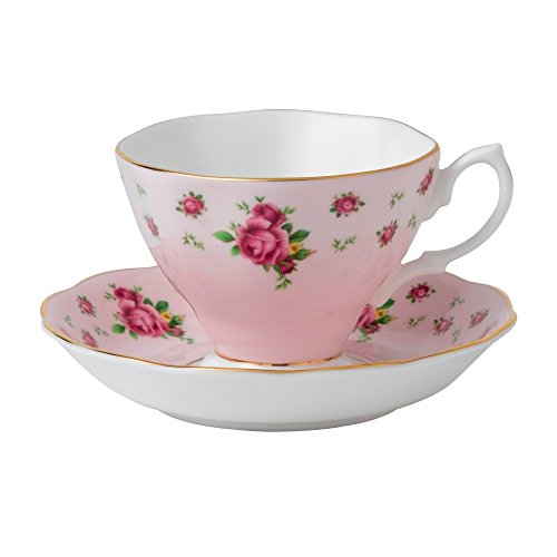 Royal Albert 8703026135 New Country Roses Formal Vintage Boxed Teacup and Saucer Set, Pink, Only  $13.99
