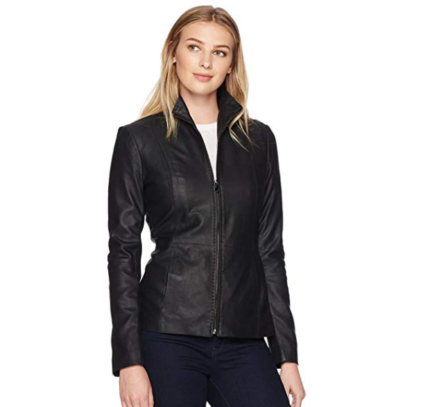 Lark & Ro Scuba Leather 女款真皮夾克, 原價$199, 現僅售$44.70, 免運費！
