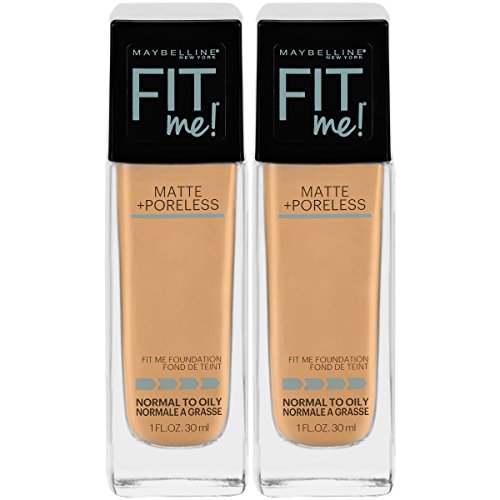 Maybelline New York Fit Me Matte + Poreless Liquid Foundation Makeup, Natural Beige, 2 Count, Only $8.78
