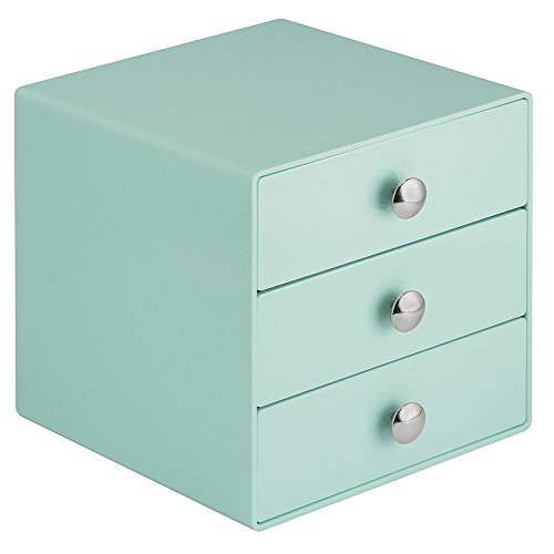 InterDesign 3-Drawer Storage Organizer for Cosmetics, Makeup, Beauty Products or Kitchen/ Office Supplies, Mint, Only $11.89