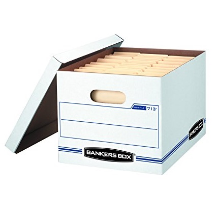Bankers Box Stor/File Storage Box with Lift-Off Lid, Letter/Legal, 12 x 10 x 15 inches, White, 6 Pack (0071303), Only $17.99