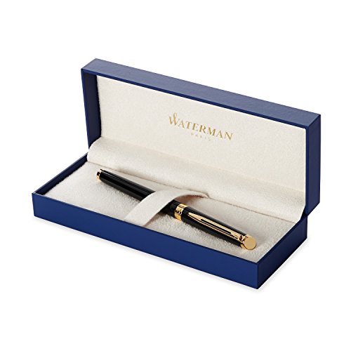 Waterman Hemisphere Essential Black Lacquer Gold Trim Fine Point Fountain Pen - S0920610, Only $46.22, free shipping