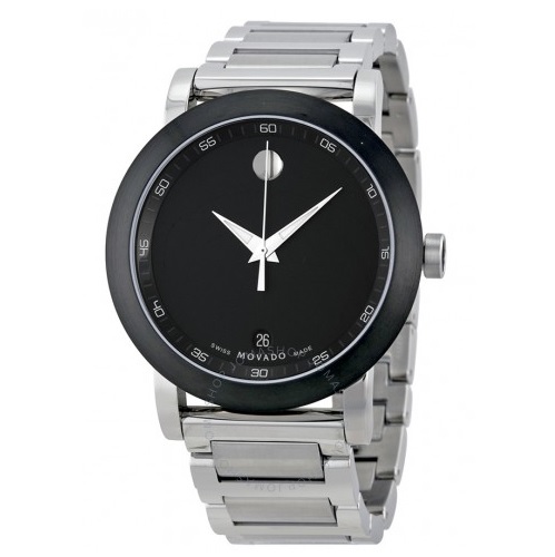 MOVADO Museum Black Dial Stainless Steel Men's Watch Item No. 0606604, only $299.99 after  using coupon code, free shipping