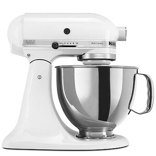 KitchenAid KSM150PSWH Artisan Series 5-Qt. Stand Mixer with Pouring Shield - White $209.99