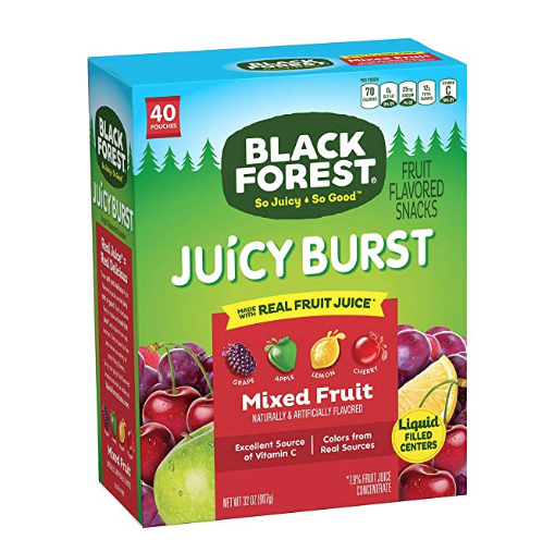 Black Forest 软心果汁软糖 0.8oz 40包，现点击coupon后仅售$4.64, 免运费！
