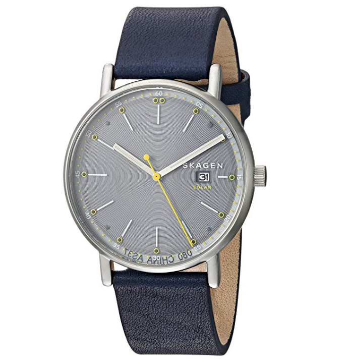 Skagen Signatur Solar Blue Leather Watch only $95