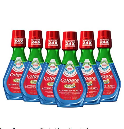Colgate Total Advanced Health Mouthwash, Fresh Mint - 400mL, 13.5 fluid ounce (6 Pack) ONLY $10.42