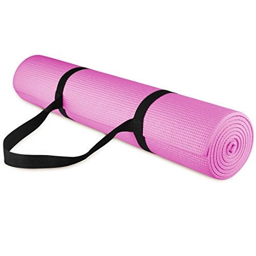 BalanceFrom GoYoga All Purpose High Density Non-Slip Exercise Yoga Mat with Carrying Strap, 1/4
