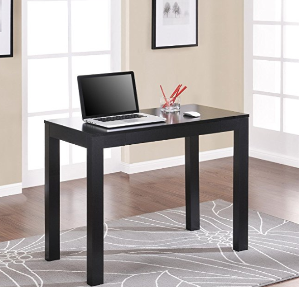 hAmeriwood Home Parsons Desk with Drawer, Black, Only $29.00, You Save $12.86(31%)