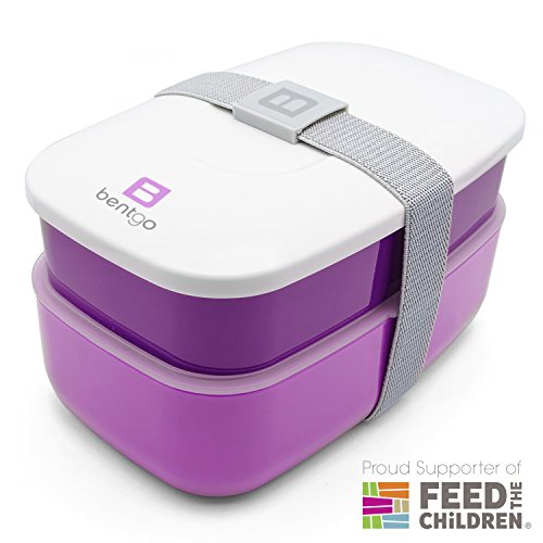 Bentgo - The All-in-one Stackable Lunch Box Solution - Includes 2 Stackable Containers, Built-in Plastic Silverware, and Sealing Strap, Only $11.99 after clipping coupon