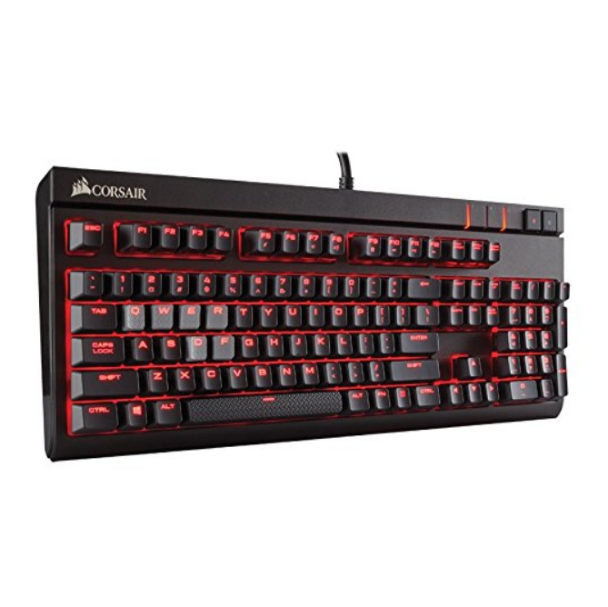 CORSAIR STRAFE  Mechanical Gaming Keyboard - Red LED Backlit - USB Passthrough - Linear and Silent - Quietest Switch - Cherry MX Silent Switch $69.99，free shipping
