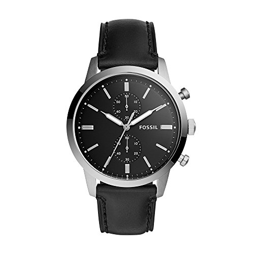 Fossil 44mm Townsman Chronograph Black Leather Watch (Model: FS5396), Only $70.87,free shipping