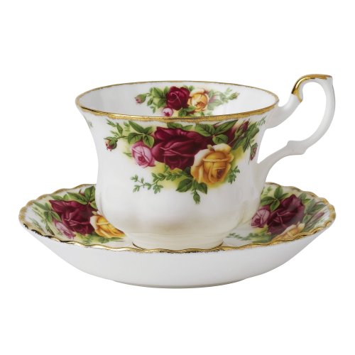Royal Albert 复古乡村玫瑰骨瓷茶杯套装，原价$43.00，现仅售$16.99