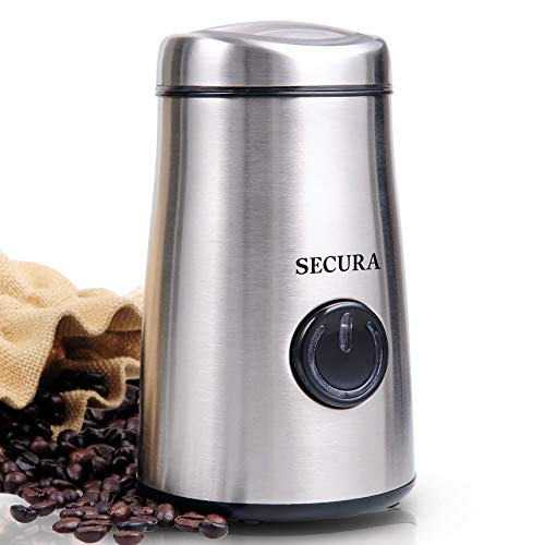 Secura Electric Coffee and Spice Grinder with Stainless-Steel Blades, Only $13.99