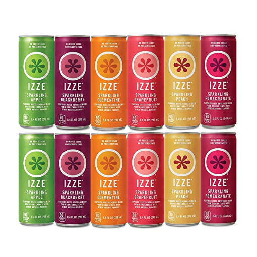 IZZE 气泡果汁 4口味混合装 8.4 oz. 12罐 $8.99