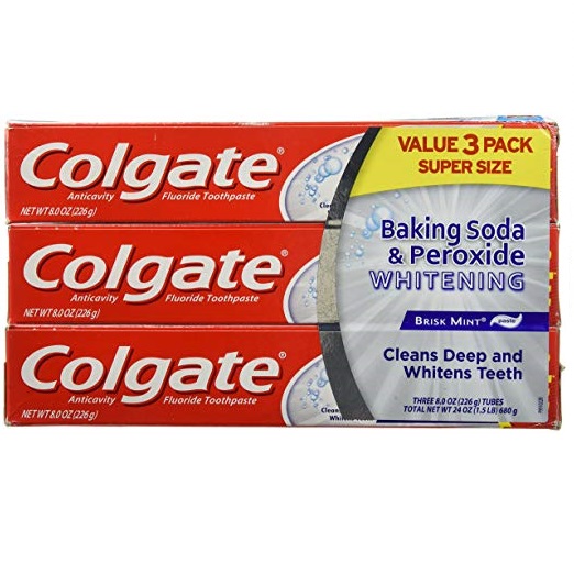Colgate Baking Soda and Peroxide Whitening Bubbles Toothpaste, Brisk Mint, 8 Ounce, 3 Pack, Only $4.96