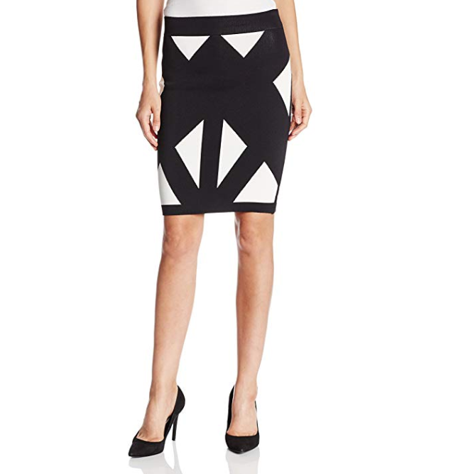 BCBGMAXAZRIA Natalee Geometric Jacquard Pencil Skirt 女款幾何提花鉛筆裙, 現僅售$34.84, 免運費！