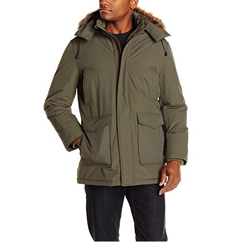 Haggar Men's Portage Hooded Parka with Faux Fur Trimmed Hood, Only $28.43, free shipping