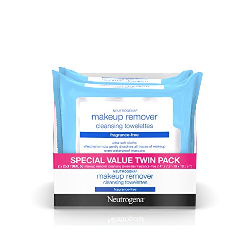 Neutrogena Cleansing Fragrance Free Makeup Remover Facial Wipes, Daily Cleansing Facial Towelettes for Waterproof Makeup, Alcohol-Free, 25 Count, 2 Pack, Only$7.70 after clipping coupon