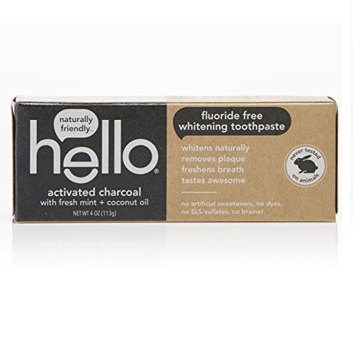 Hello Oral Care Activated Charcoal Teeth Whitening Fluoride Free and SLS Free Toothpaste, 1 Count, Only $4.41