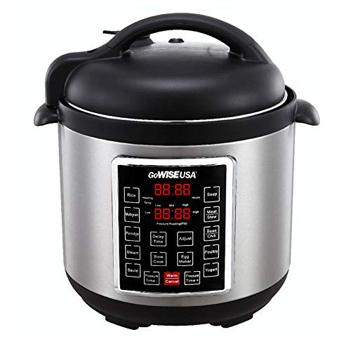 GoWISE USA GW22620 4th-Generation Electric Pressure Cooker with  steam rack, steam basket, rice scooper, and measuring cup, 6 QT, Only $54.86, free shipping