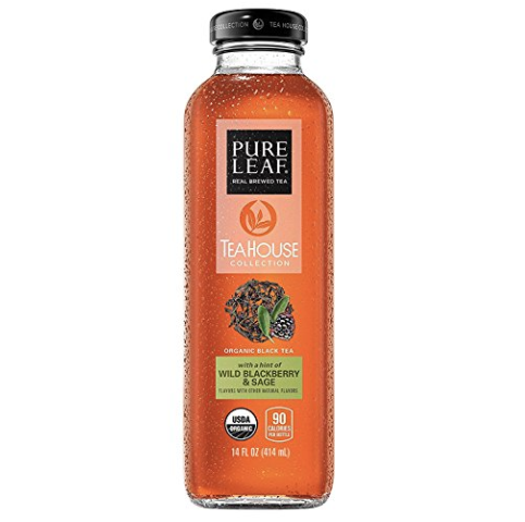 Pure Leaf Tea House Collection, Organic Iced Tea, Wild Blackberry & Sage, 14 Ounce Bottles, Pack of 8 only $15.81