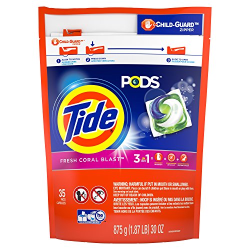 Tide Pods Detergent, Coral Blast, 35 Count, Only $7.99 after clipping coupon