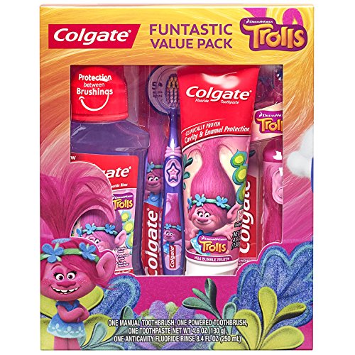 Colgate Kids Toothbrush, Toothpaste, Mouthwash Gift Set, Trolls, Only $9.88