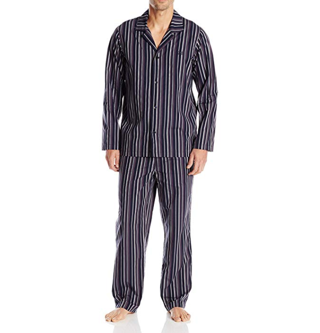 Hugo Boss BOSS Urban Striped Pajama Set 男款純棉條紋睡衣套裝, 現僅售$40.95, 免運費！