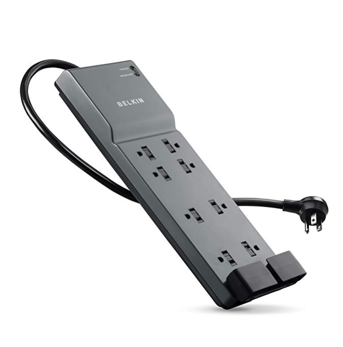 Belkin 8-Outlet Power Strip Surge Protector with 6-Foot Power Cord and Telephone Protection, BE108200-06 only  $13.49