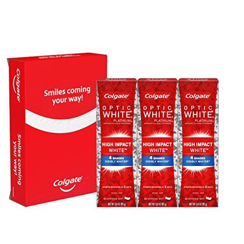 Colgate Optic White High Impact White Whitening Toothpaste, 3 Ounce, 3 Count, Only $7.97, free shipping after using SS