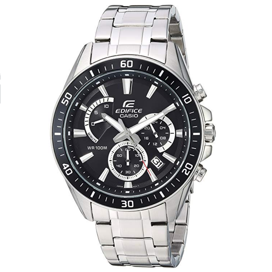 Casio Men's 'Edifice' Quartz Stainless Steel Casual Watch, Color:Silver-Toned (Model: EFR-552D-1AVUDF) $65.34，free shipping