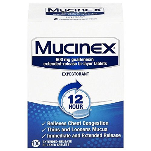 Mucinex 12 Hour Chest Congestion Expectorant, Tablets, 100ct, 600 mg Guaifenesin with Extended Relief, Only $23.92