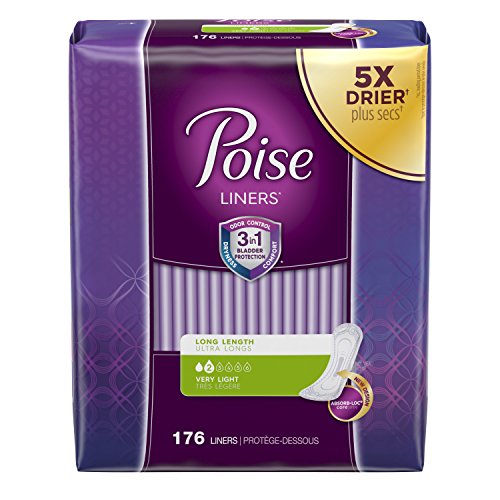 Poise Incontinence Liners, Very Light Absorbency, Long, 176 Count, Only $15.57