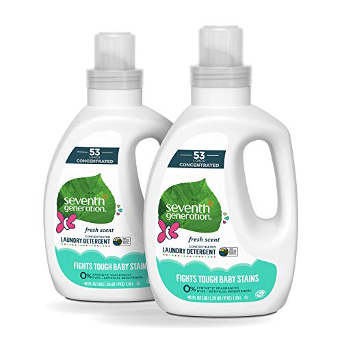 Seventh Generation Baby Concentrated Laundry Detergent, Fresh Scent, 40 oz, 2 Pack (106 Loads), Only $12.99, free shipping after clipping coupon and using coupon code