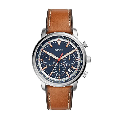 Fossil Men's 'Goodwin' Quartz Stainless Steel and Leather Casual Watch, Color:Brown (Model: FS5414), Only $93.75, free shipping