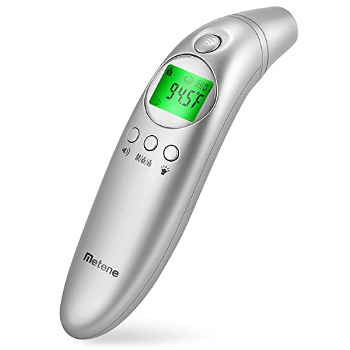 Metene Forehead and Ear Digital Thermometer, Non-Contact Thermometer with Fever Alarm and Easy Accuracy, for Baby, Adult and Family Care with FDA Approved, Only $14.99