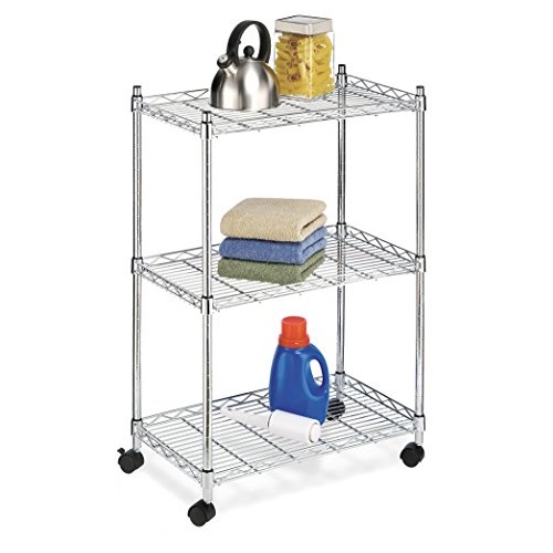 Whitmor Supreme 3 Tier Cart - Rolling Utility Organizer - Chrome, Only $21.99