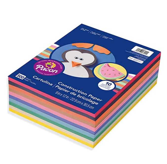 Pacon 9 x 12, 6555 Rainbow Super Value Construction Paper Ream, Assorted only $9.51