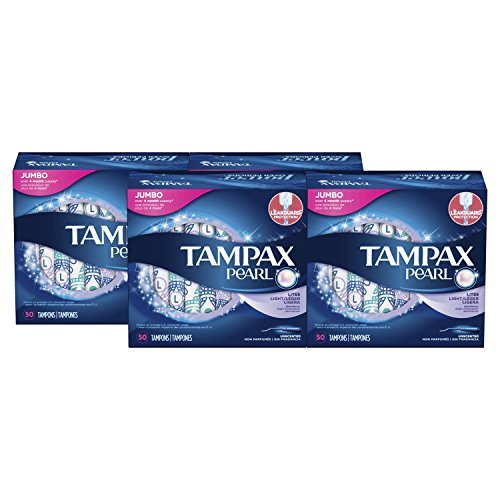Tampax Pearl Light Plastic Tampons, Unscented, 50 Count, 4 Boxes, (Total 200 Count), Only $28.73after clipping coupon, free shipping