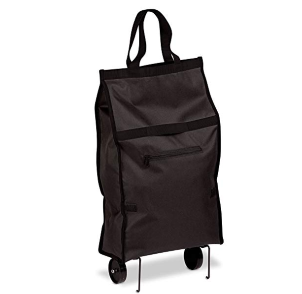 Honey-Can-Do CRT-05978 Fabric Rolling Bag Cart with Handles, Holds Up to 40-Pounds, Black, 12.5L x 5.6W x 24.75H only $4.46