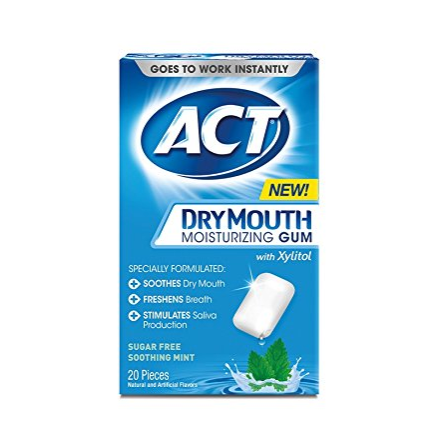 ACT Dry Mouth Moisturizing Gum With Xylitol, 20 Count only $3.97