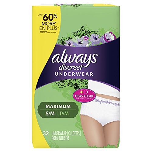 Always Discreet, Incontinence Underwear for Women, Maximum Classic Cut, Small/Medium, 32 count, Only $16.99 after clipping coupon