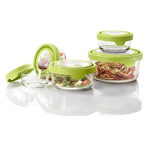 Anchor Hocking TrueSeal Glass Food Storage Containers with Lids, Green, 10-Piece Set, Only $19.99