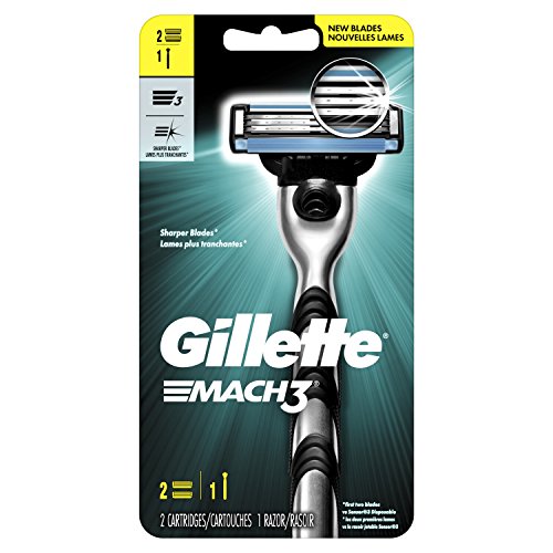 Gillette Mach3 Men's Razor Handle + 2 Blade Refills, Only $6.44