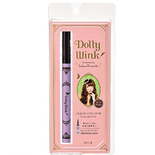 日本超人气美妆达人益若翼推荐！KOJI Dolly Wink极细防水液体眼线笔，原价$16.90，现仅售$12.58。两色价格相近！