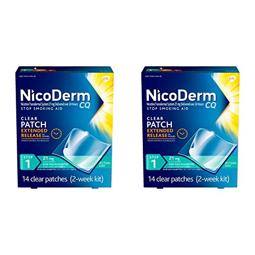 NicoDerm CQ Nicotine Patch 14ct Twinpack, Clear, Step 1 to Quit Smoking, 21mg, 14 Count (Pack of 2), Only $77.96 after automatic discount, free shipping