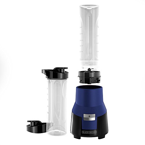 BLACK+DECKER PB1002N FusionBlade Personal Blender with 20 Ounce Portable Personal Blending Jars(2-Pack with Travel Lids), Blue Single Serve Blender, Only $12.99
